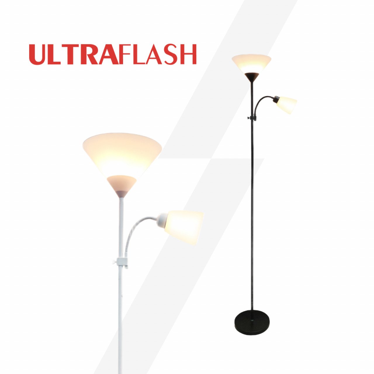 Ultraflash UF-446: функциональные торшеры с двумя плафонами для современного интерьера